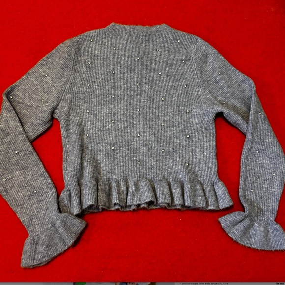 Zara lavender knit sweater with rhinestones and a touch of wool NWT - Picture 9 of 9